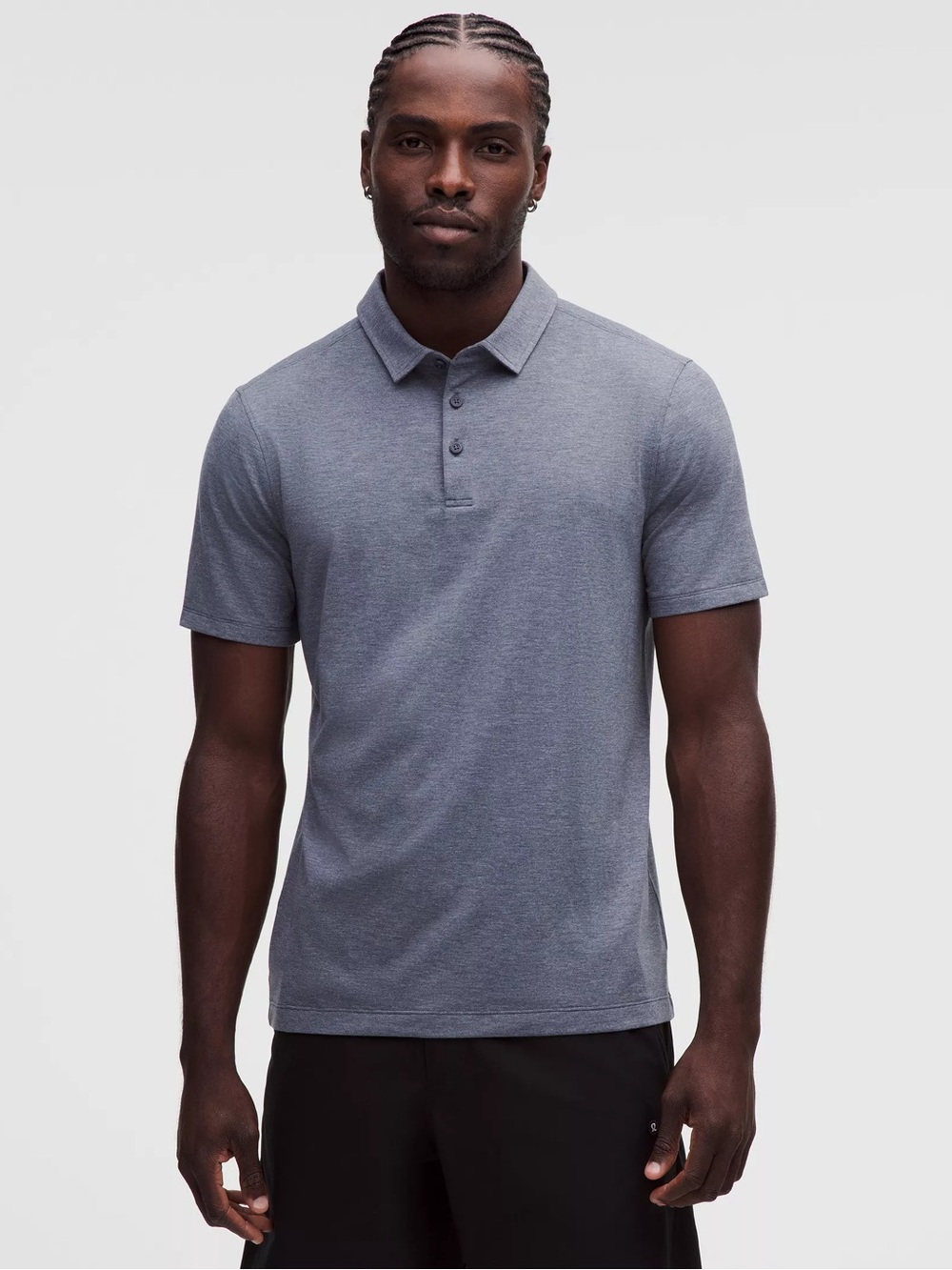 LULULEMON MENS Short-Sleeve Polo Shirt - Heather Gray NWT